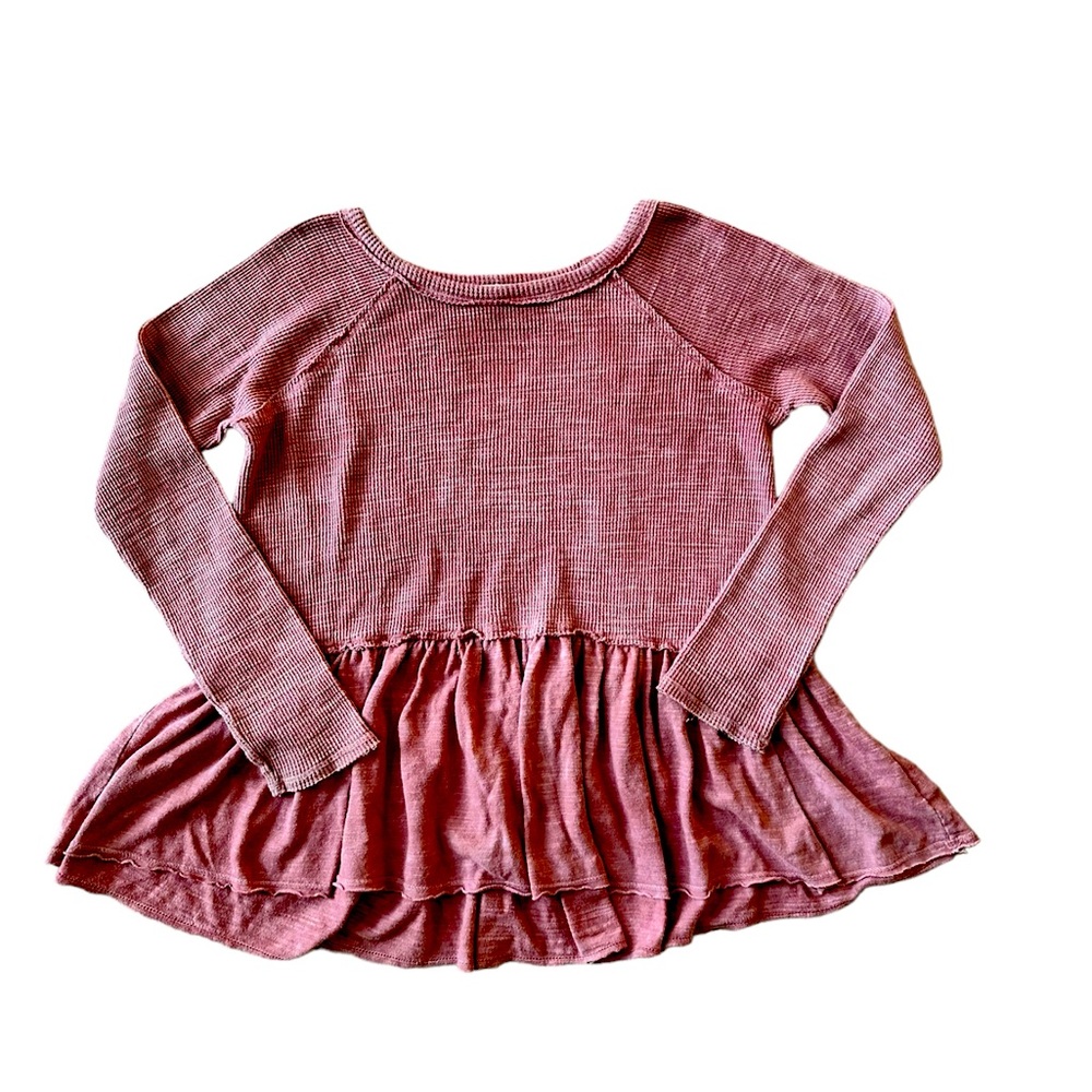 Tucker + Tate Waffle Knit Long Sleeve Peplum top